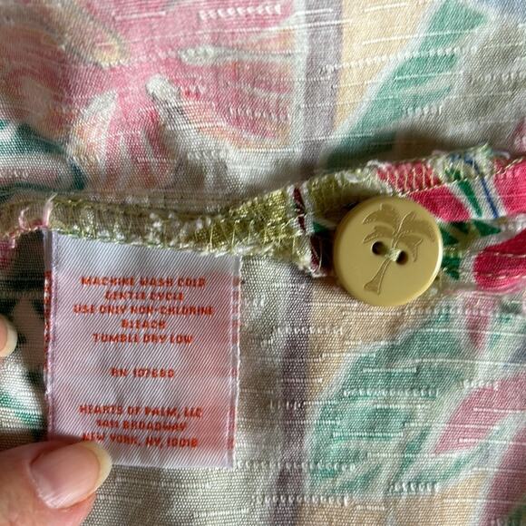 Hearts of palm size 10 aloha tropical flower button down blouse. Easy care. - Picture 8 of 9